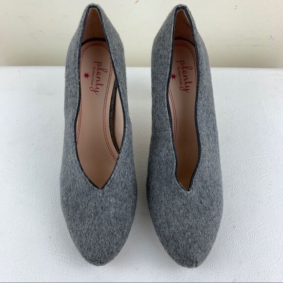 Anthropologie Plenty by Tracy Reese‎ Gray Flannel Heels Sz 6 Stiletto Heel - Picture 5 of 15